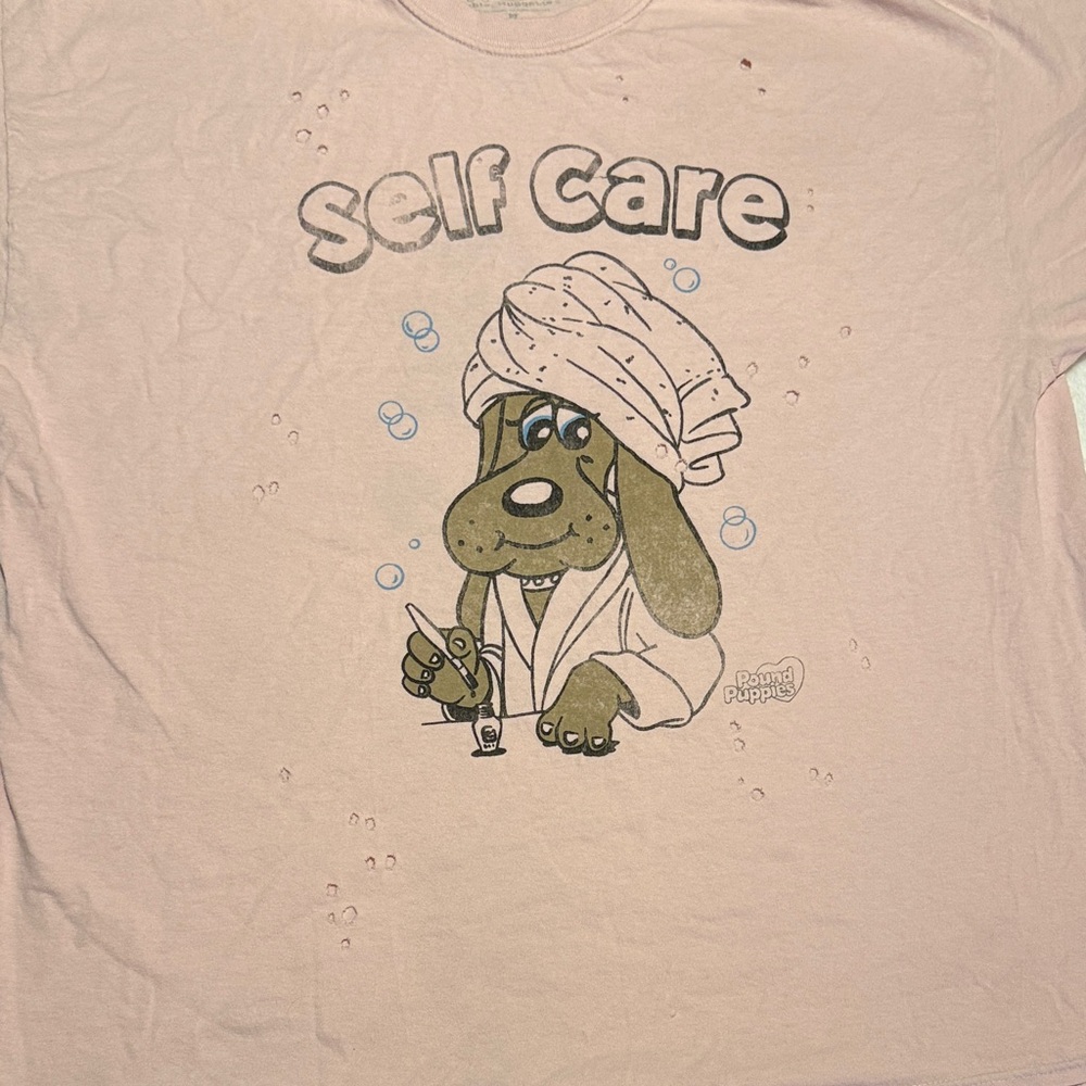 Pound puppies distressed T-shirt from forever 21 plus - Light Pink